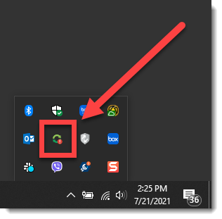 screenshot of google workspace sync for microsoft outlook icon in system tray.png